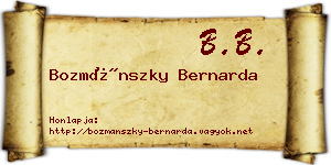 Bozmánszky Bernarda névjegykártya